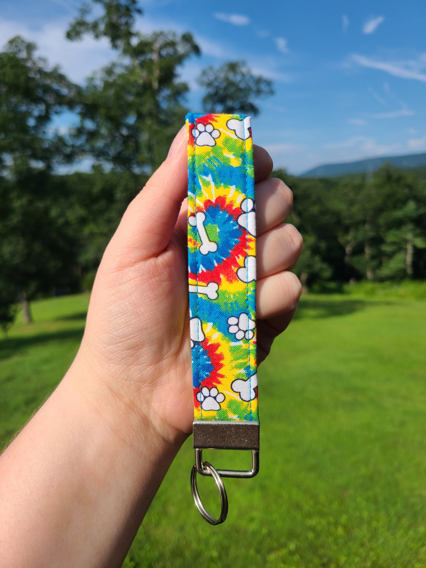 Tie-Dye Paw Print Wristlet