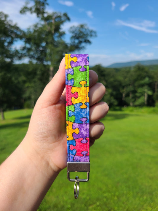 Faded Puzzle Wristlet