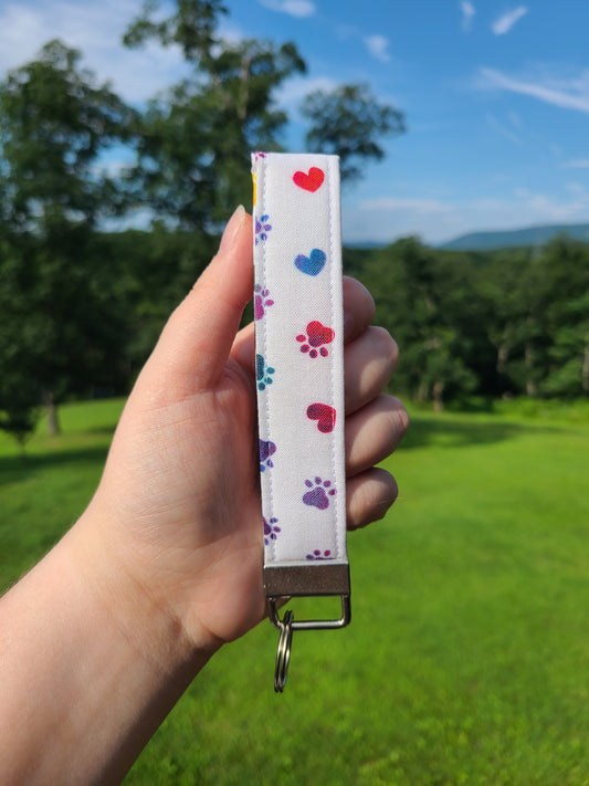 Colorful Paw Print Wristlet