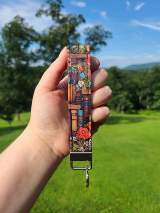 Light Floral Themed Book Wristlet