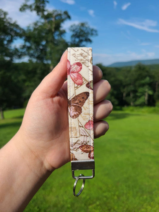 Love Letter Butterfly Wristlet Keychain