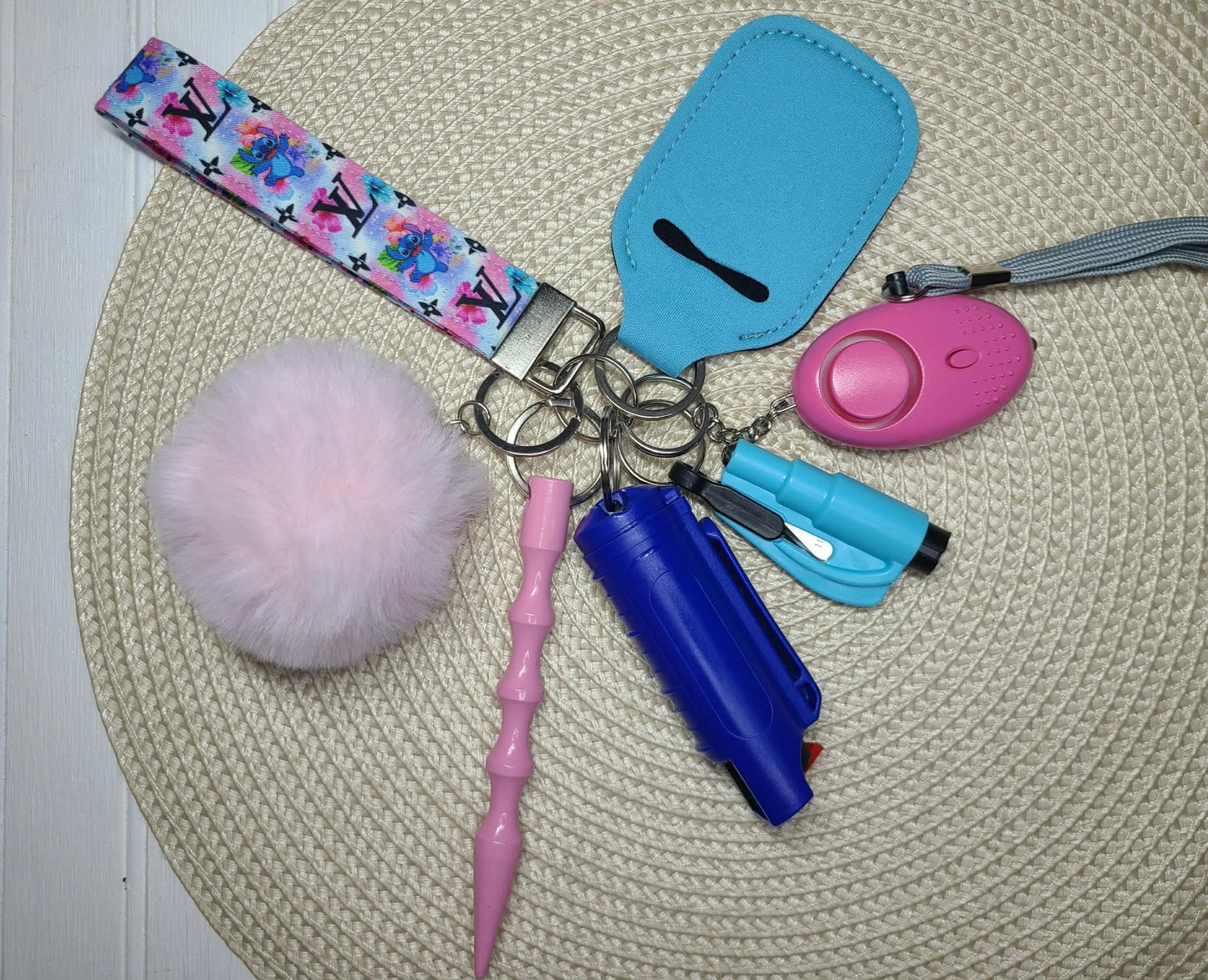 Blue Alien Safety Keychain