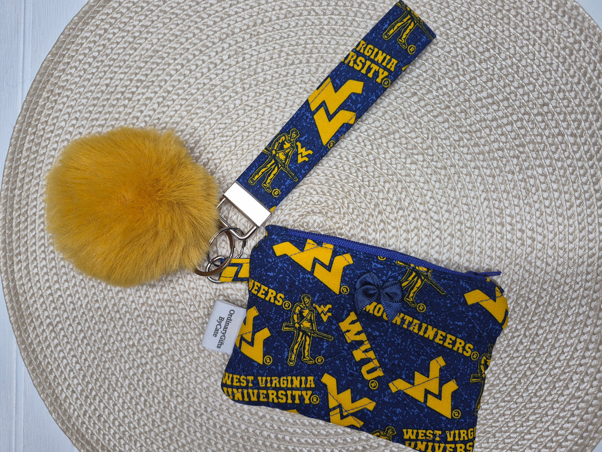 Gold & Blue Football Coin Purse Set