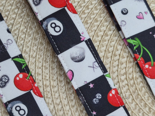 Cherry Check Wristlet