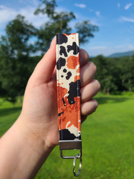 Rustic Cow Hide Wristlet