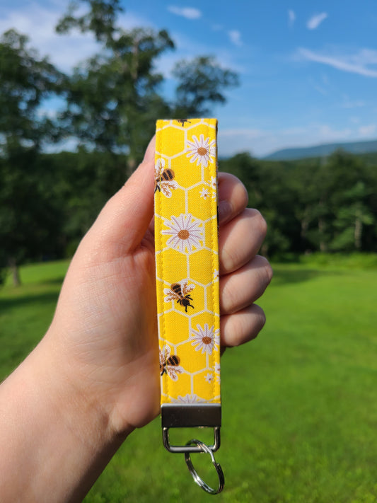 Yellow Honey Comb Bee Wristlet