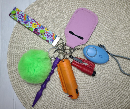 Groovey Alien(Orange) Safety Keychain