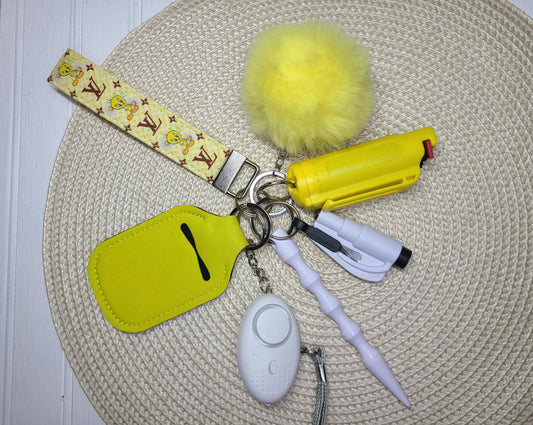 Yellow Bird Safety Keychain