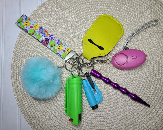 Groovy Alien(Green) Safety Keychain