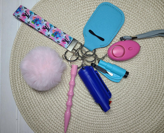 Blue Alien Safety Keychain