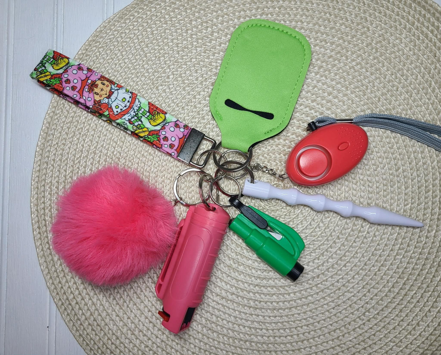 Strawberry Girl Safety Keychain