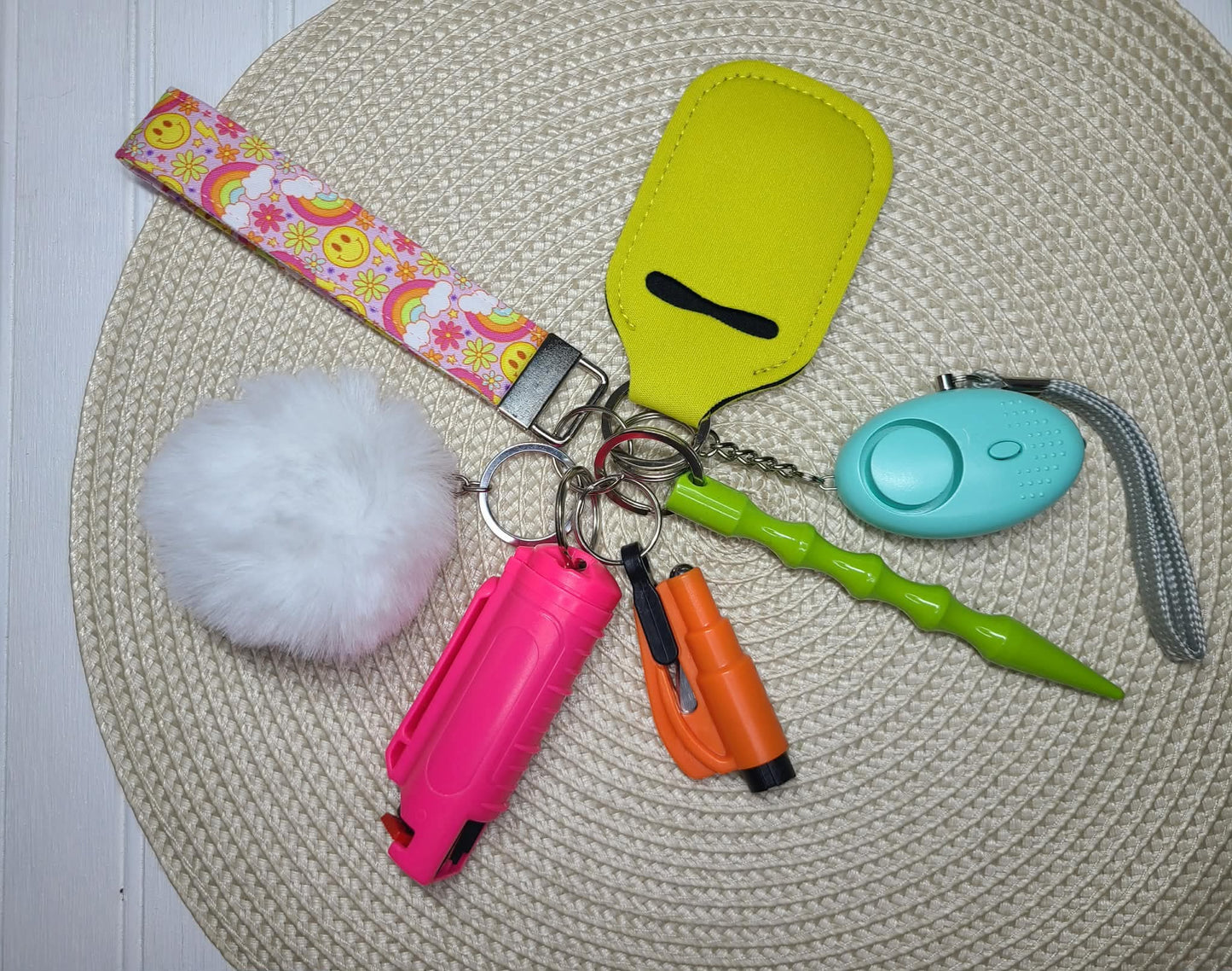 Boho Rainbow Safety Keychain