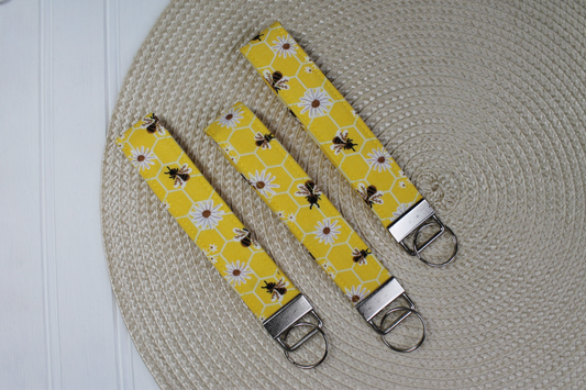 Yellow Honey Comb Bee Wristlet