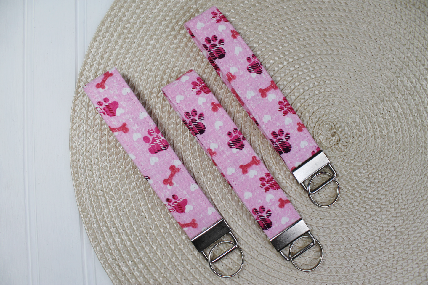 Pink Paw Print Wristlet