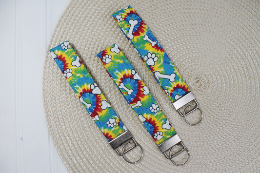 Tie-Dye Paw Print Wristlet