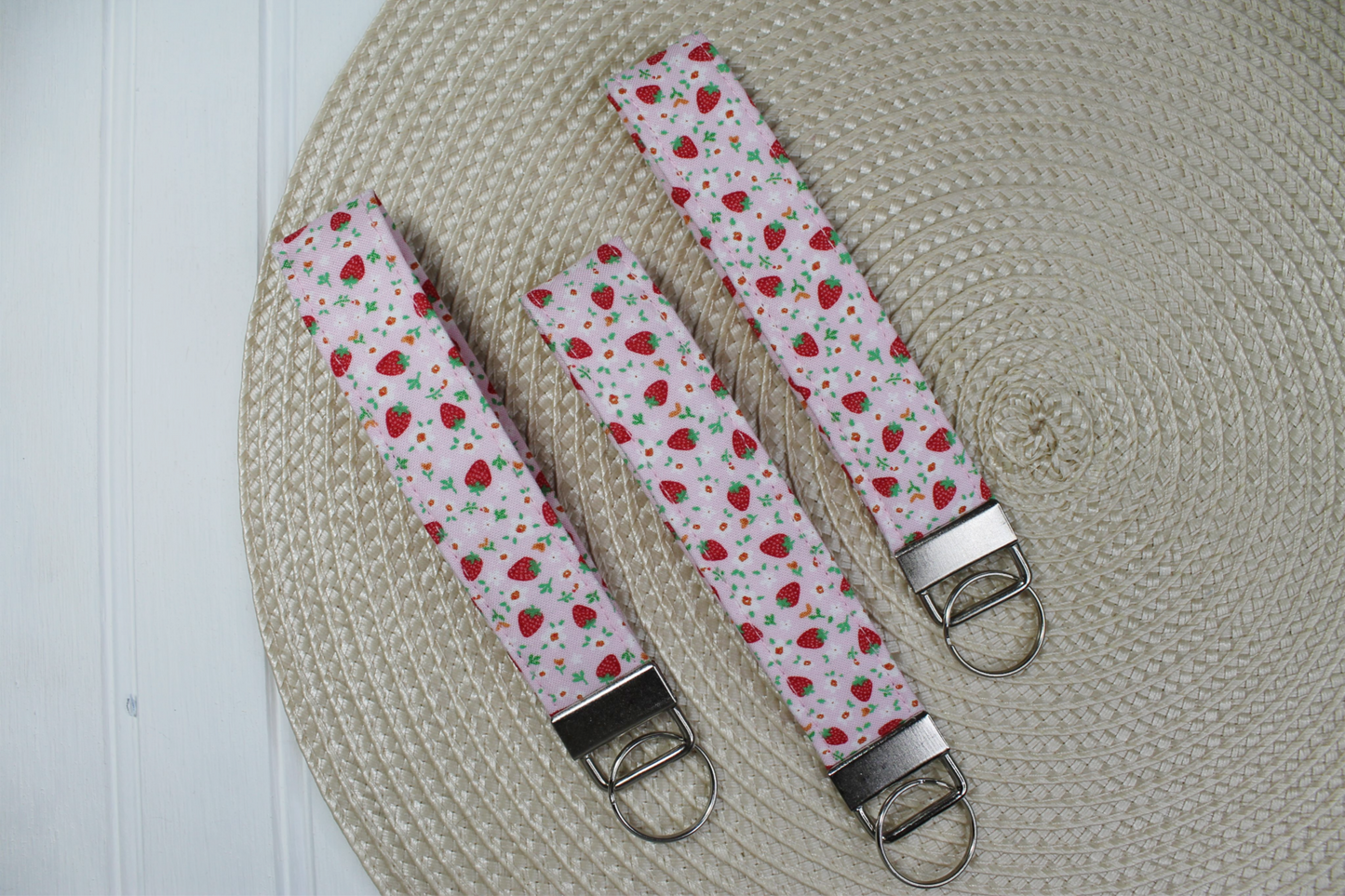 Pink Mini Strawberry Wristlet