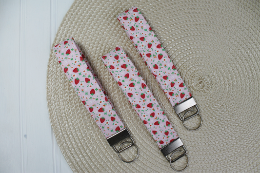 Pink Mini Strawberry Wristlet