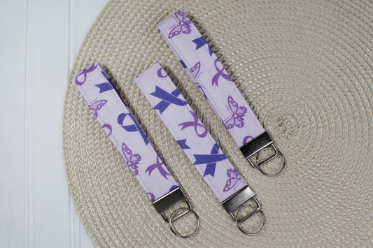 Purple Ribbon Awareness Wristlet