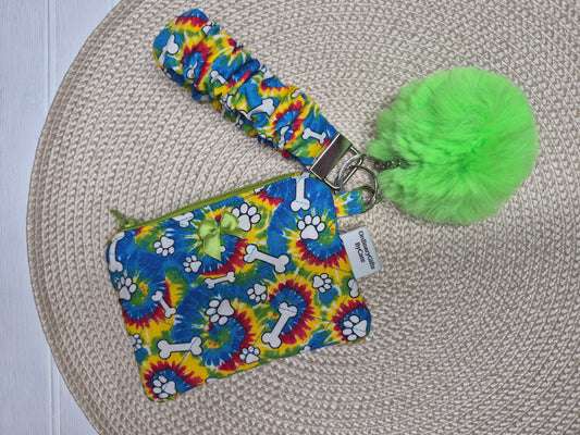 Tie Dye Paw Print Coin Purse Set