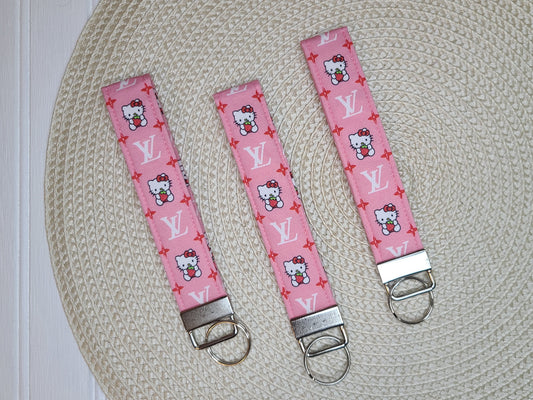 Inspired Kitty w. Strawberry Wristlet