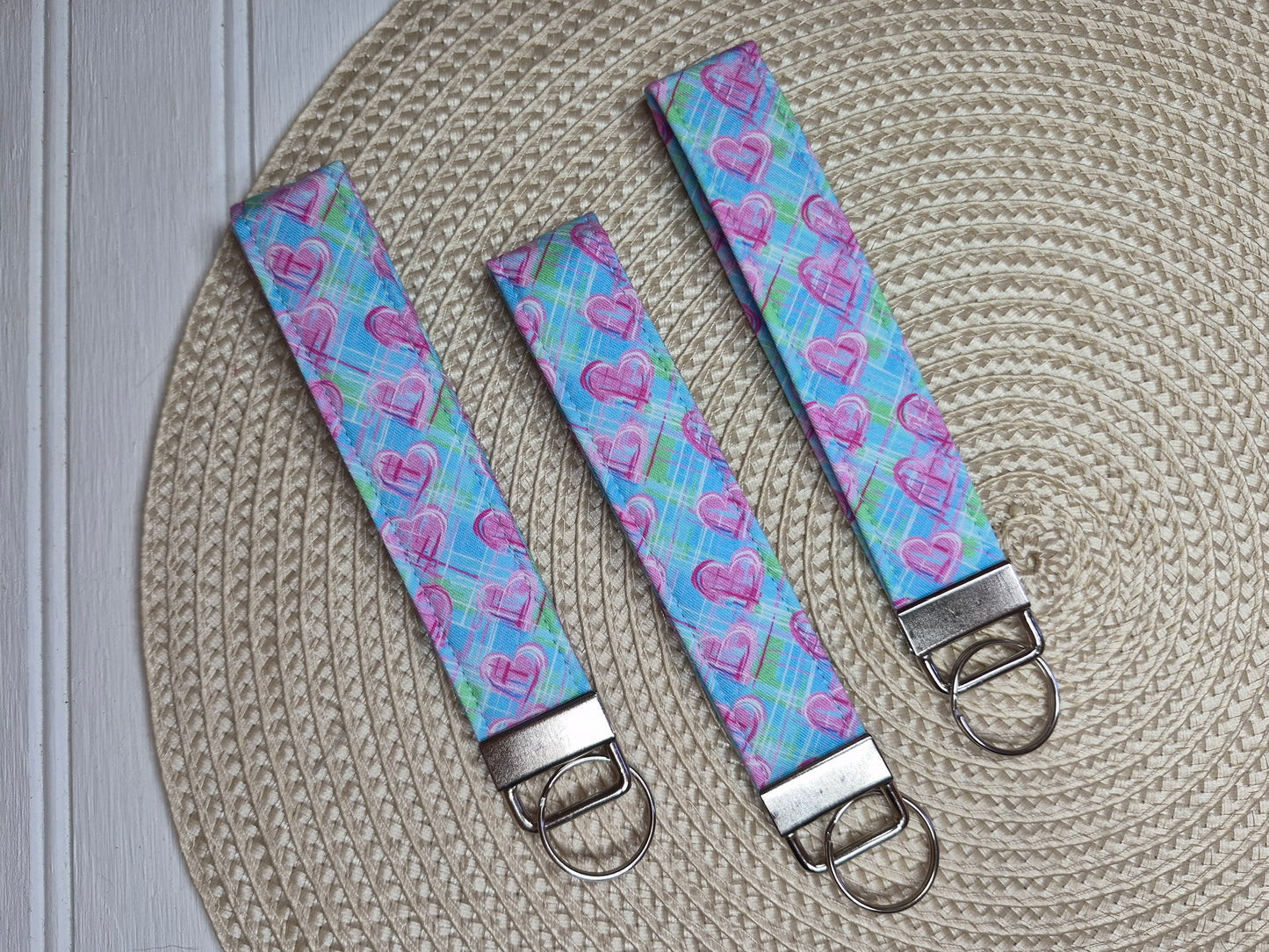Pastel Love Plaid Wristlet