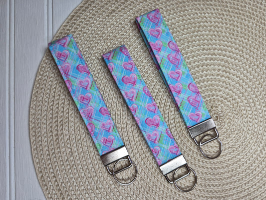 Pastel Love Plaid Wristlet