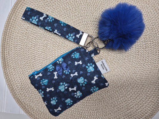 Blue Paw Print Coin Purse Set