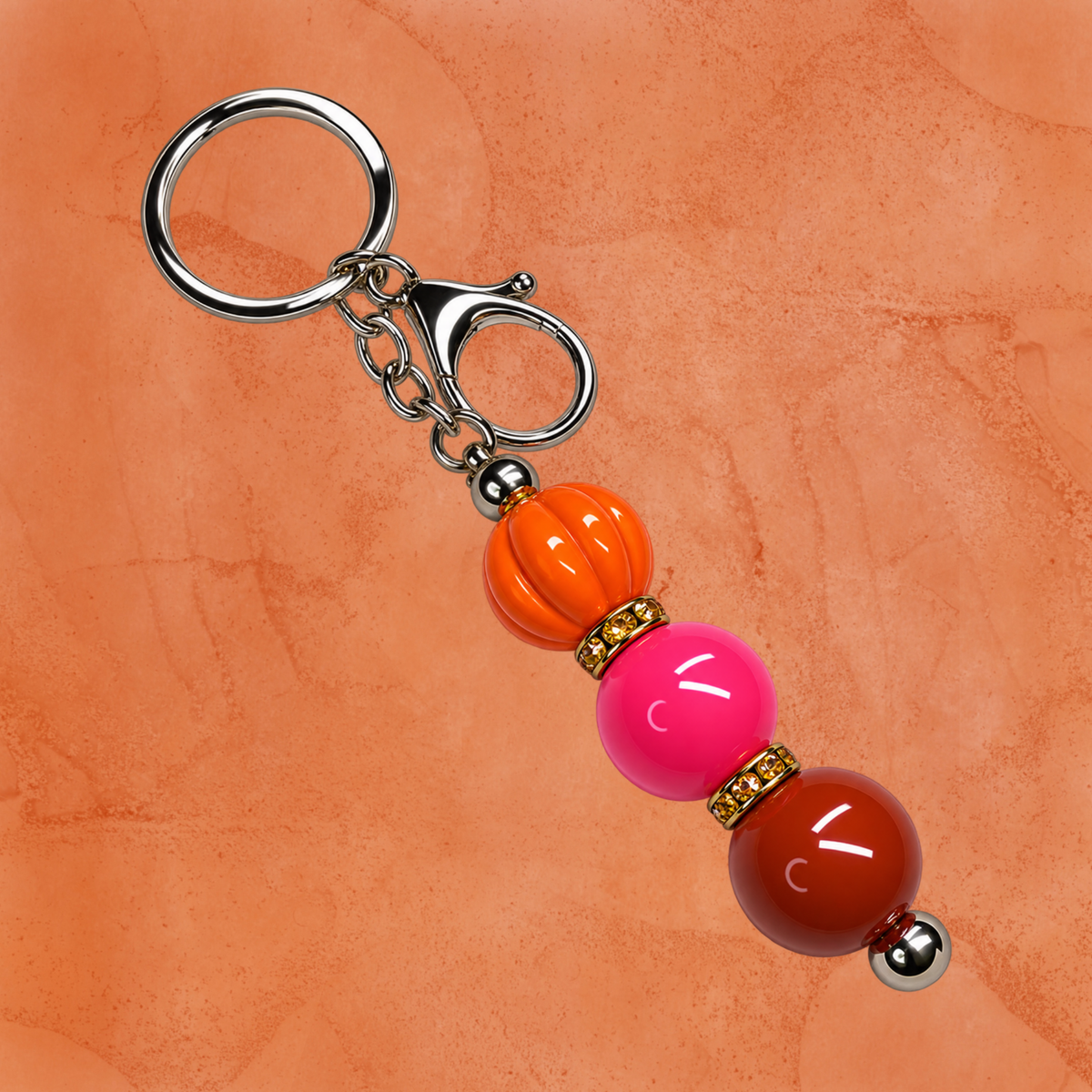 Pumpkin Bloom Beaded Charm