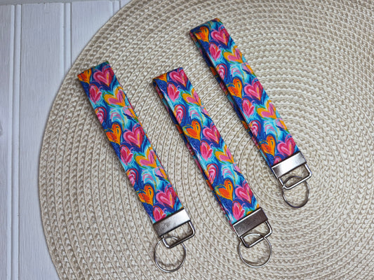 Painted Hearts Wristlet