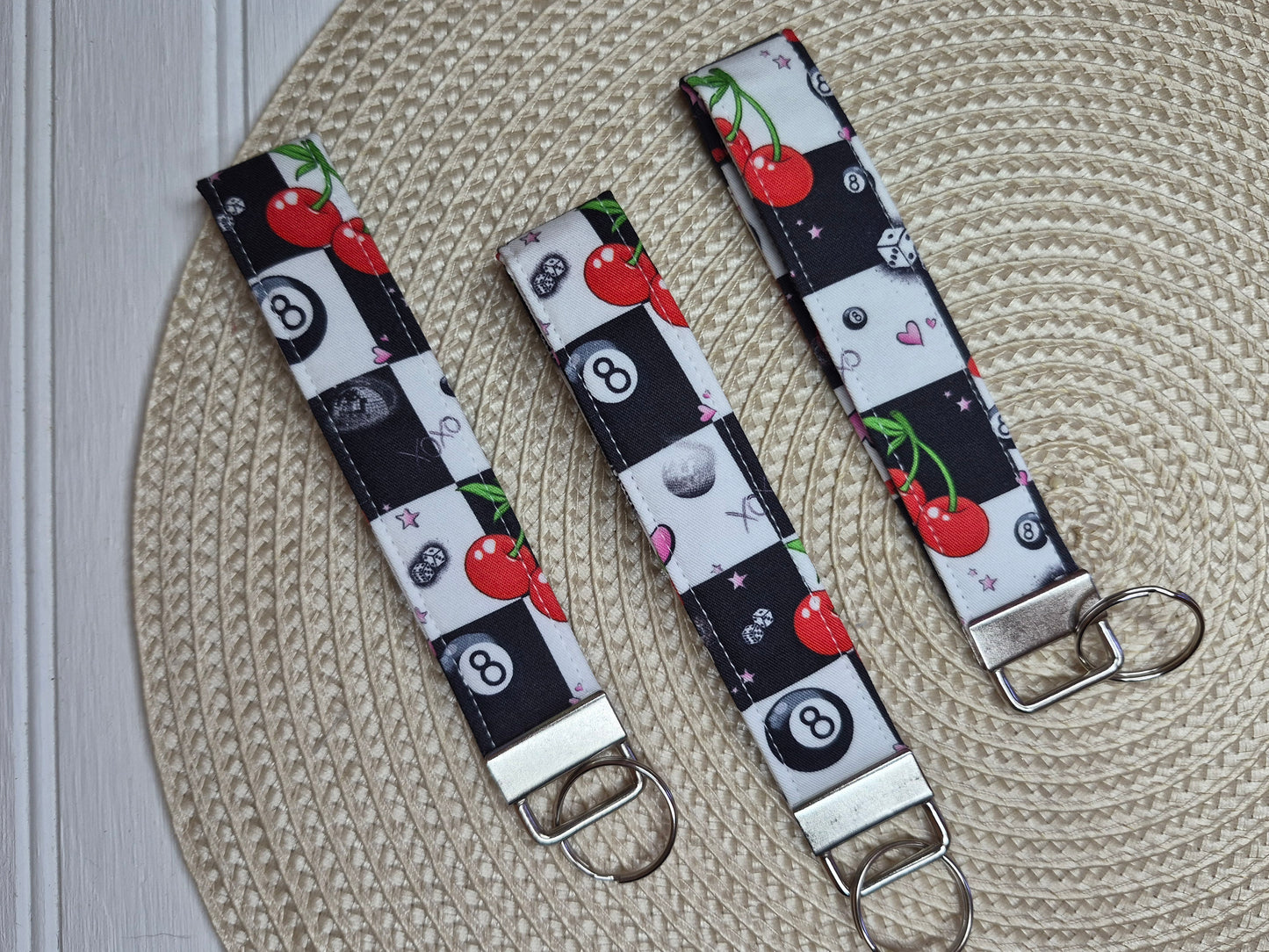 Cherry Check Wristlet