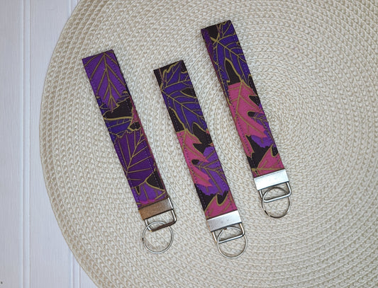 Purple Leaves Wristlet