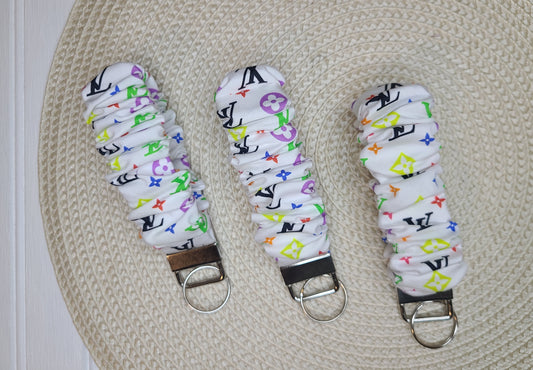 Inspired White Colorful Scrunchie Wristlet