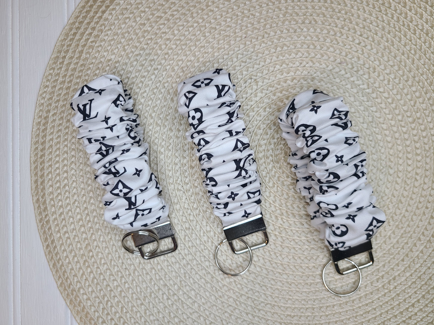 Inspired White Scrunchie Wristlet